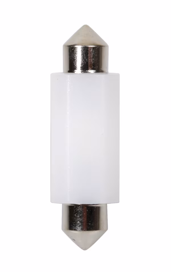 Pilot 12/24V Led Series - 2 SMD x 1 chip - 12x41 mm - SV8,5-8 - 20 pz  - Busta - Bianco - Doppia polarità - Resistenza incorporata