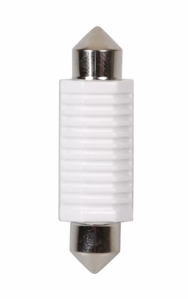 Pilot 12/24V Led Series - 2 SMD x 1 chip - 12x41 mm - SV8,5-8 - 20 pz  - Busta - Bianco - Doppia polarità - Resistenza incorporata