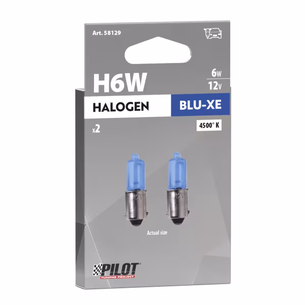 Pilot 12V Lampada alogena micro Blu-Xe - (H6W) - 6W - BAX9s - 2 pz  - Scatola