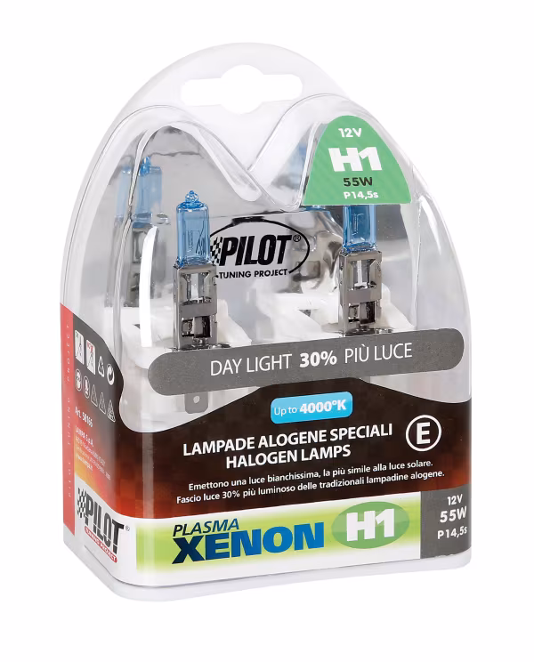 Pilot 12V Lampada alogena Xenon - H1 - 55W - P14,5s - 2 pz  - Scatola Plast.