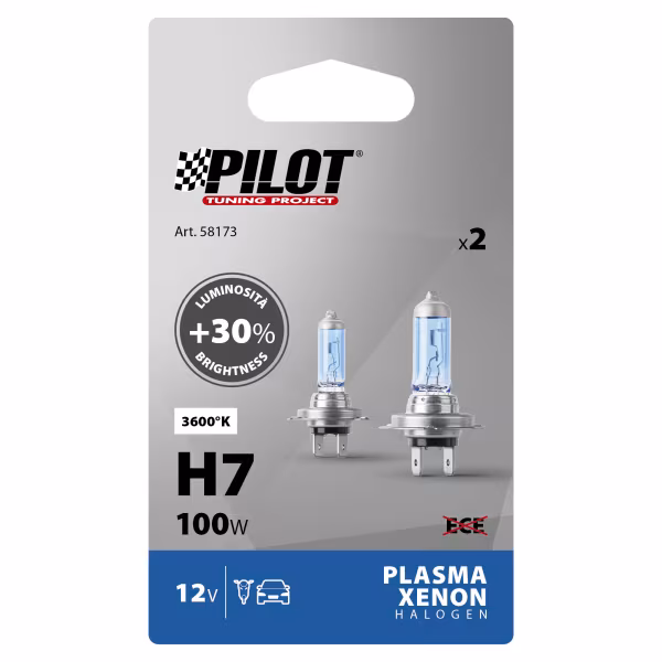 Pilot 12V Lampada alogena Xenon - (H7) - 100W - PX26d - 2 pz  - Scatola