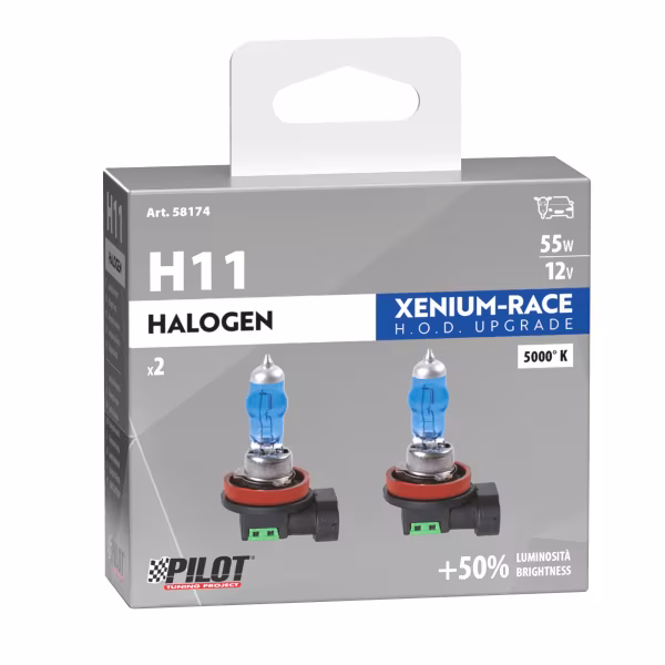 Pilot 12V Lampada alogena Xenium Race - H11 - 55W - PGJ19-2 - 2 pz  - Scatola