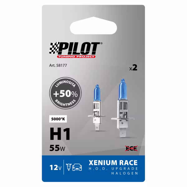 Pilot 12V Lampada alogena Xenium Race - H1 - 55W - P14,5s - 2 pz  - Scatola