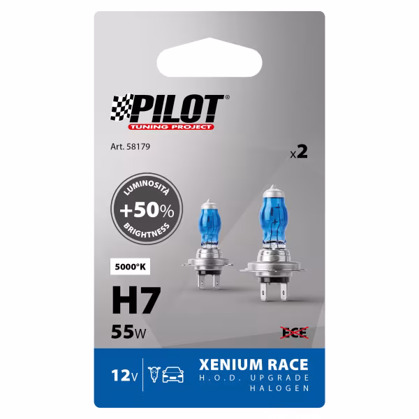 Pilot 12V Lampada alogena Xenium Race - H7 - 55W - PX26d - 2 pz  - Scatola
