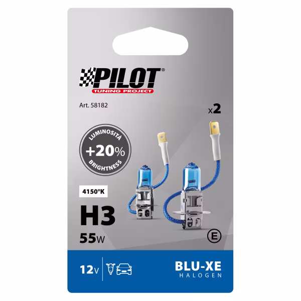 Pilot 12V Lampada alogena Blu-Xe - H3 - 55W - PK22s - 2 pz  - Scatola