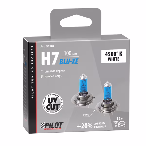 Pilot 12V Lampada alogena Blu-Xe - H7 - 100W - PX26d - 2 pz  - Scatola