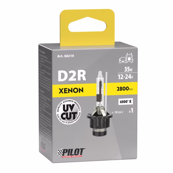 Pilot Lampada HID Xenon 6.000°K - D2R - 35W - P32d-3 - 1 pz  - Scatola