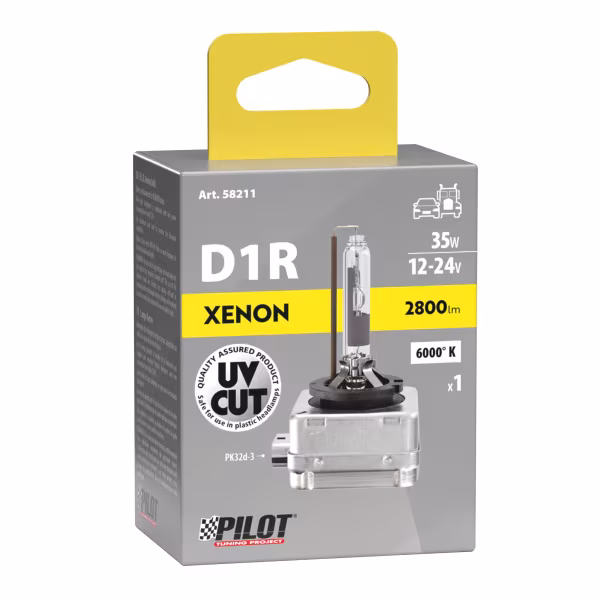 Pilot Lampada HID Xenon 6.000°K - D1R - 35W - PK32d-3 - 1 pz  - Scatola