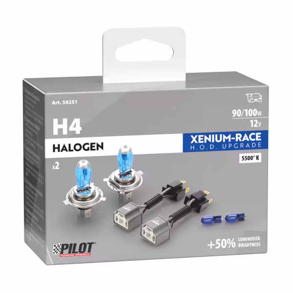 Pilot 12V Xenium Race Bonus-Pack - (H4) - 90/100W - P43t - 2 pz  - Scatola