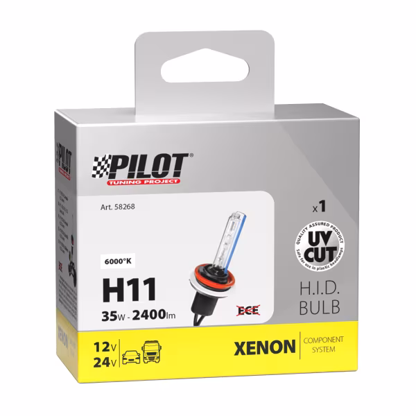 Pilot 12/24V Lampadina HID Xenon 6.000K - H11 - 1 pz  - Scatola
