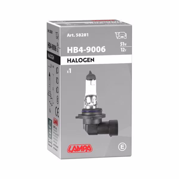 Lampa 12V Lampada alogena - HB4 - 51W - P22d - 1 pz  - Scatola