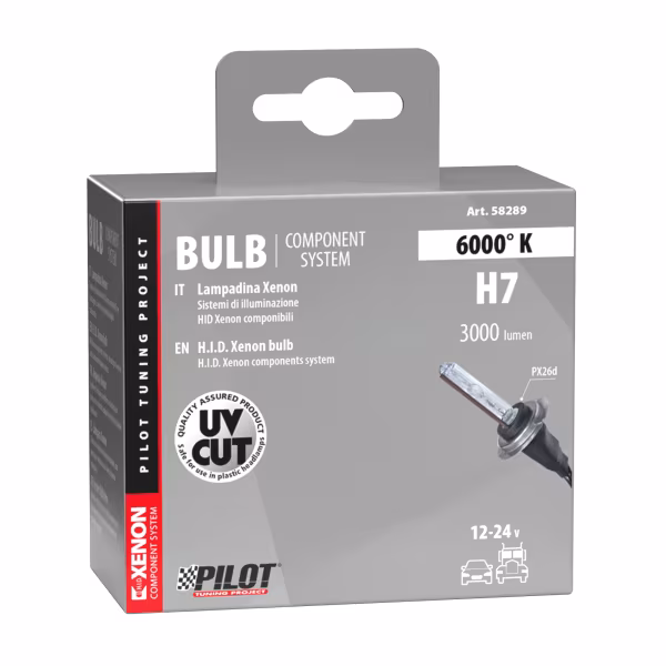 Pilot 12/24V Lampadina HID Xenon 6.000K - H7 - 1 pz  - Scatola
