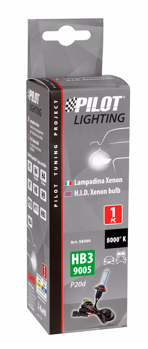 Pilot 12/24V Lampadina HID Xenon 8.000K - HB3 - 1 pz  - Scatola