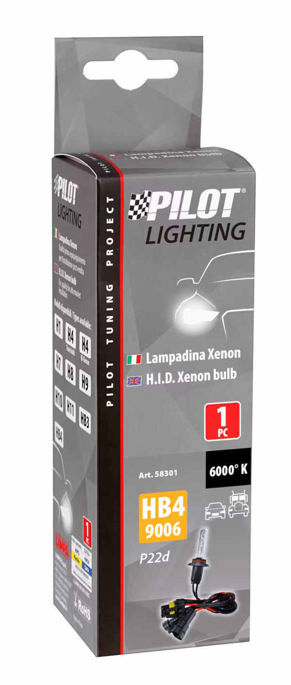 Pilot 12/24V Lampadina HID Xenon 6.000K - HB4 - 1 pz  - Scatola