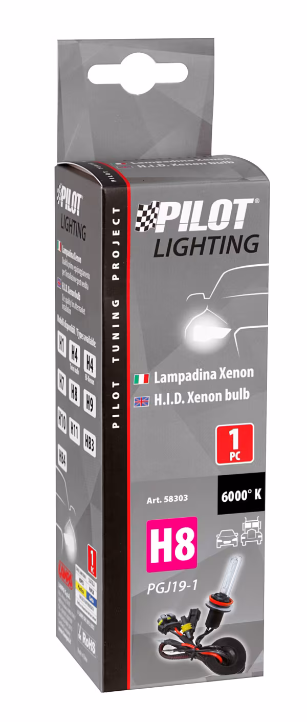 Pilot 12/24V Lampadina HID Xenon 6.000K - H8 - 1 pz  - Scatola