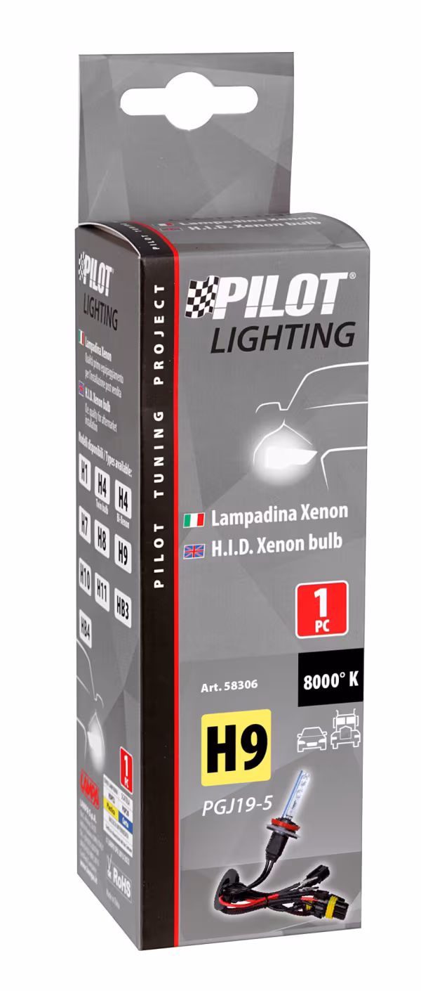 Pilot 12/24V Lampadina HID Xenon 8.000K - H9 - 1 pz  - Scatola