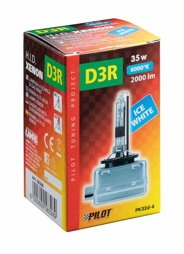 Pilot Lampada HID Xenon 6.000°K - D3R - 35W - PK32d-6 - 1 pz  - Scatola