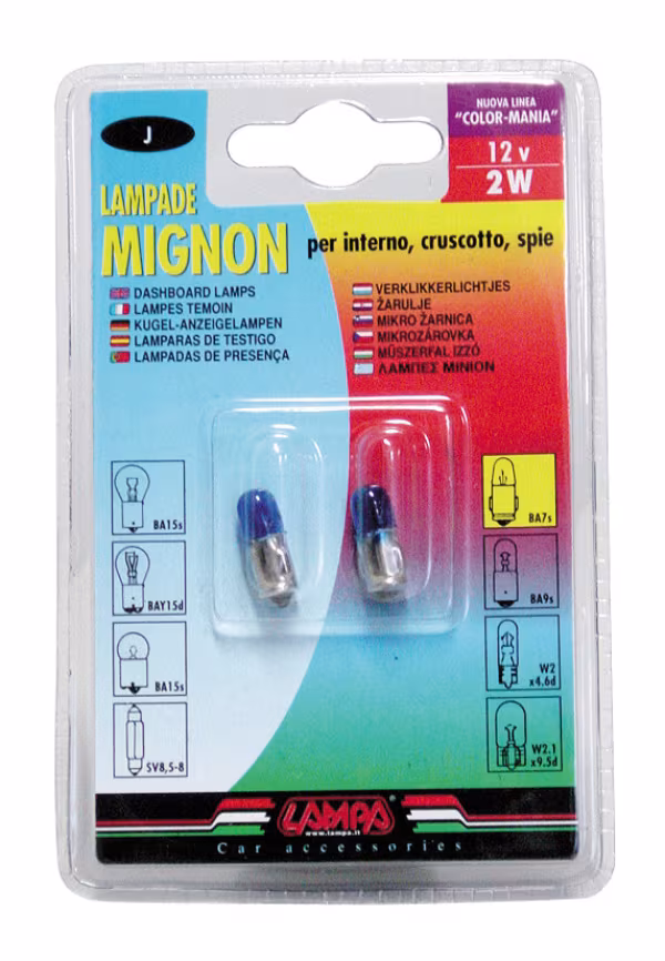 Lampa 12V Lampada mignon - 2W - BA7s - 2 pz  - D/Blister