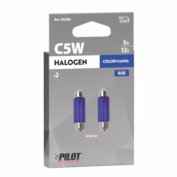 Pilot 12V Lampada siluro - (C5W) - 11x35 mm - 5W - SV8,5-8 - 2 pz