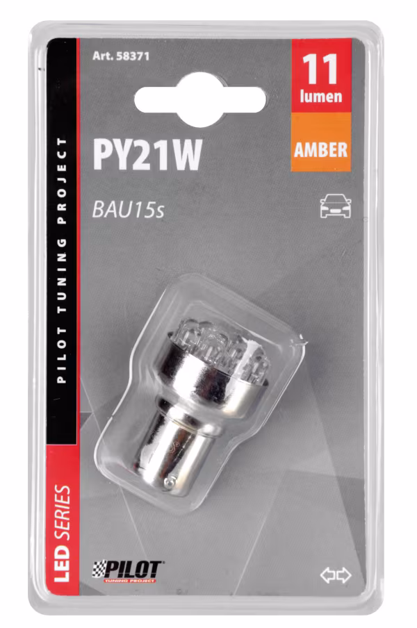 Pilot 12V Lampada Multi-Led 11 Led - (PY21W) - BAU15s - 1 pz  - Scatola - Arancio