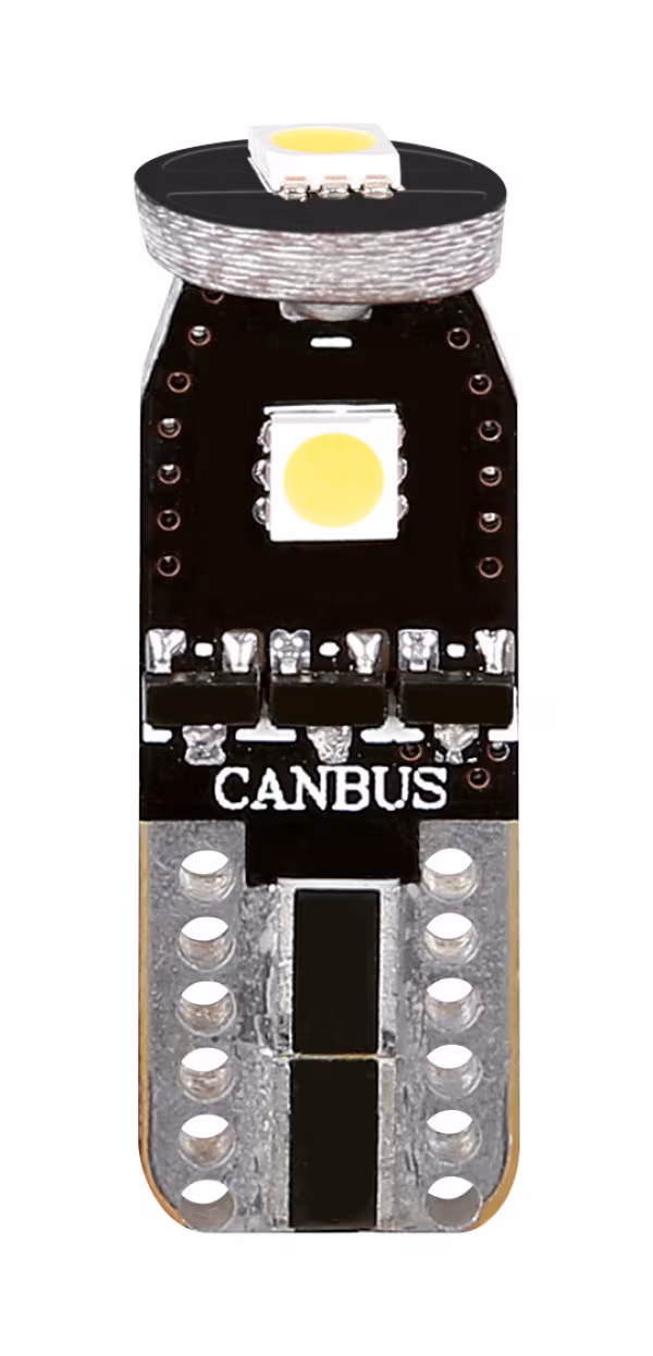 Pilot 12V Hyper-Led 9 - 3 SMD x 3 chips - (T10) - Trifocus - W2,1x9,5d - 2 pz  - Scatola - Bianco - Doppia polarità - Resistenza incorporata
