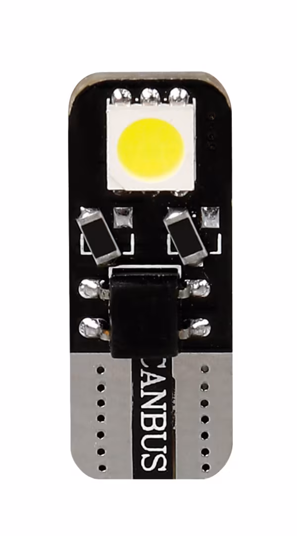 Pilot 12V Hyper-Led 6 - 2 SMD x 3 chips - (T10) - Bifocus - W2,1x9,5d - 2 pz  - Scatola - Bianco - Doppia polarità - Resistenza incorporata