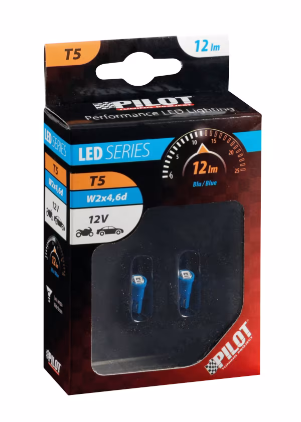 Pilot 12V Hyper-Led 2 - 1 SMD x 2 chips - (T5) - W2x4,6d - 2 pz