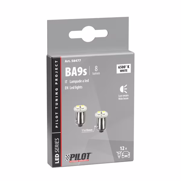 Pilot 12V Hyper-Led 6 - 2 SMD x 3 chips - BA9s - 2 pz