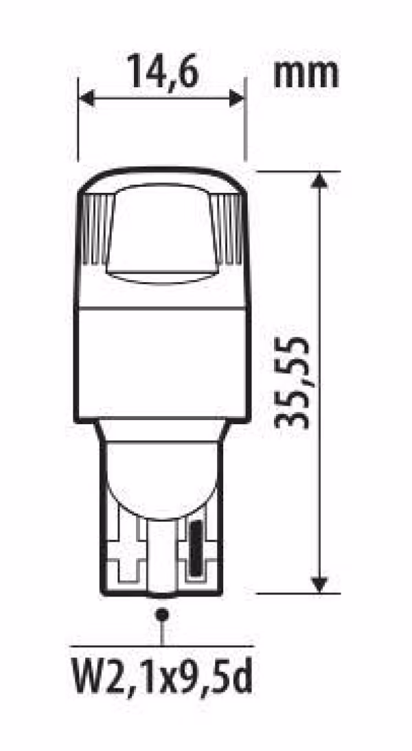 Pilot 12V Ultra-Lumen Series - (W16W) - W2,1x9,5d - 2 pz  - Scatola - Bianco - Doppia polarità - Resistenza incorporata