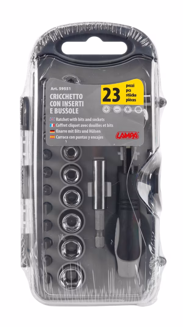 Lampa Set cricchetto con inserti e bussole, 23 pz