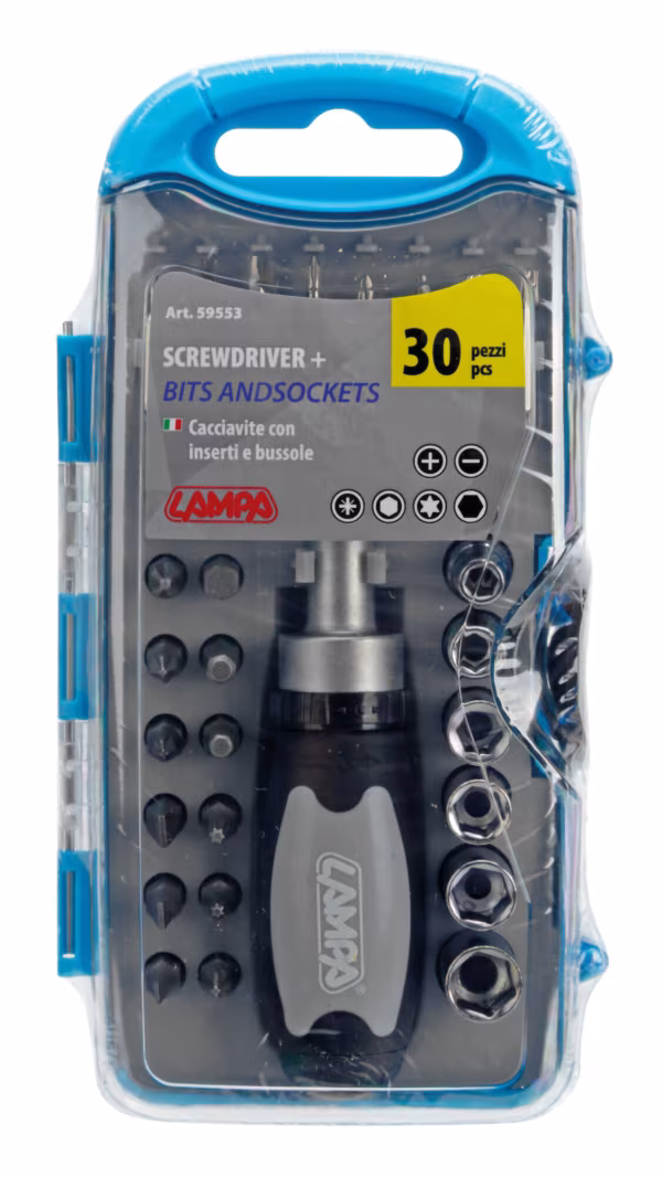 Lampa Set cacciavite con inserti e bussole, 30 pz