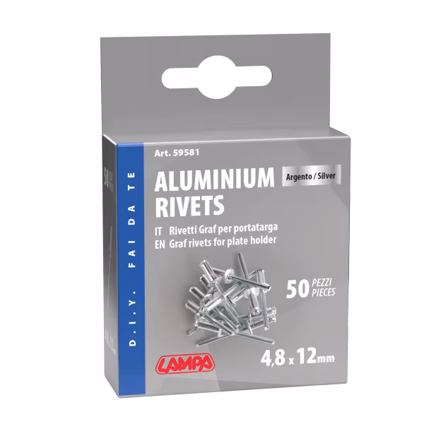 Lampa Aluminium Rivets, set 50 rivetti Graf per portatarga