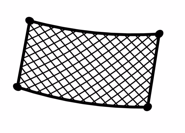 Lampa Net-System-9, tasca a rete elasticizzata - 30x18 cm