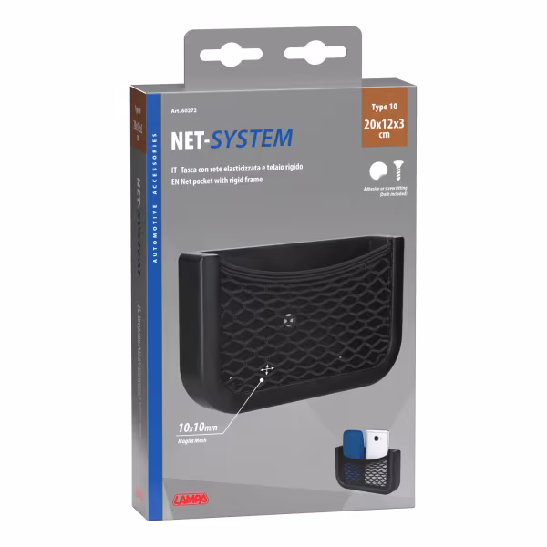 Lampa Net-System 10, tasca con rete elasticizzata e telaio rigido