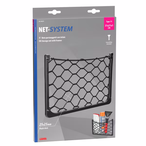 Lampa Net-System 11, rete portaoggetti con telaio