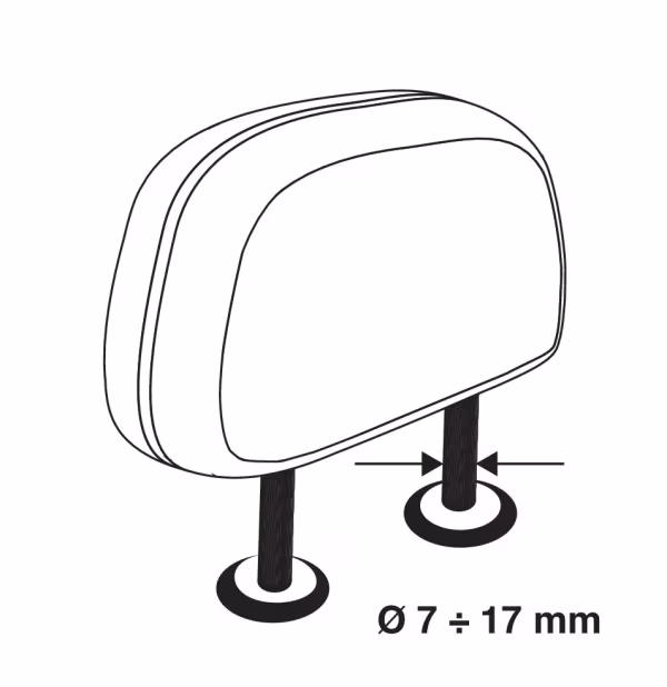 Lampa GRG-9 Compact, griglia divisoria telescopica 4 elementi, applicazione al poggiatesta