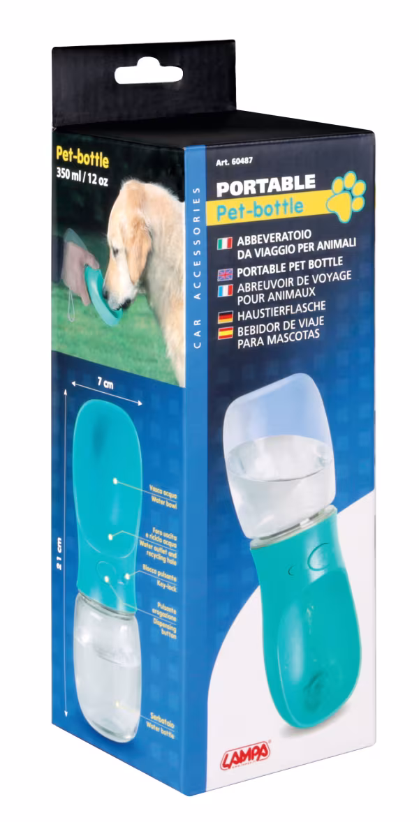 Lampa Pet-bottle, abbeveratoio da viaggio per animali - 350 ml