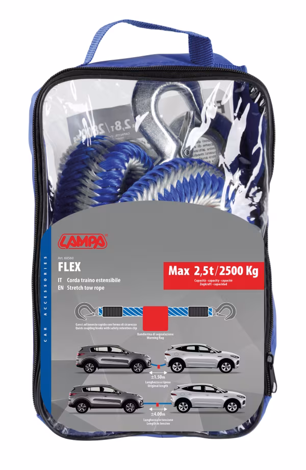 Lampa Flex 2500 kg, Corda traino estensibile