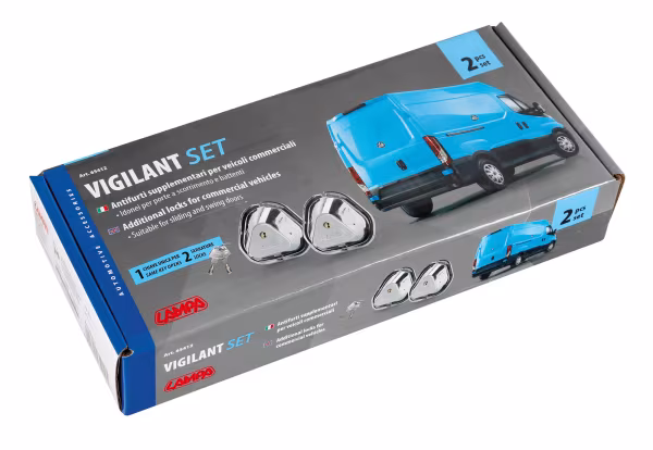 Lampa Vigilant, kit 2 serrature aggiuntive per porte veicoli commerciali