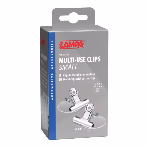 Lampa Set 2 clips in metallo con ventosa