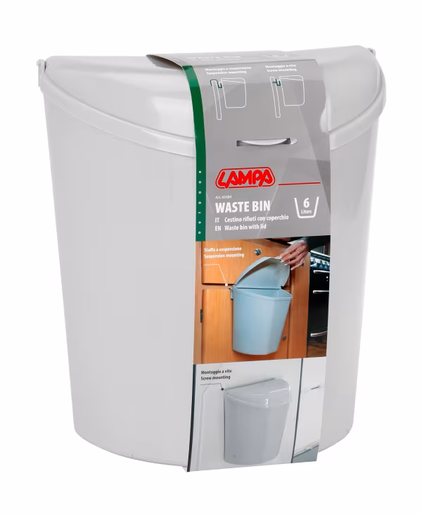 Lampa Cestino rifiuti con coperchio - 6 L