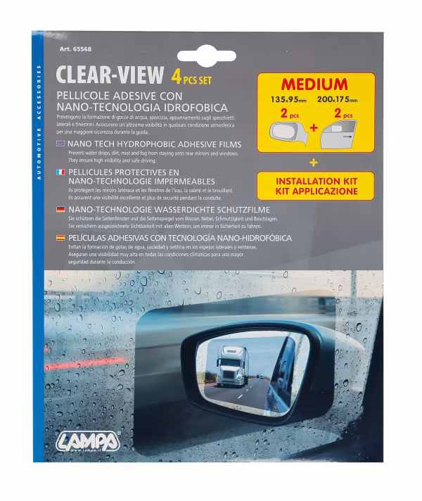Lampa Clear-View, set 4 pellicole adesive con nano-tecnologia idrofobica