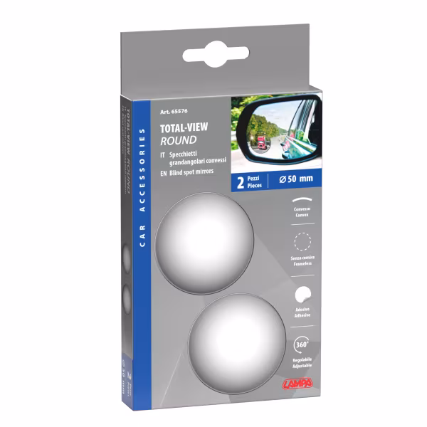 Lampa Total-View Round, specchietti grandangolari convessi