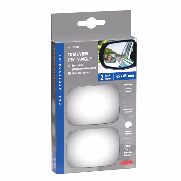 Lampa Total-View Rectangle, specchietti grandangolari convessi
