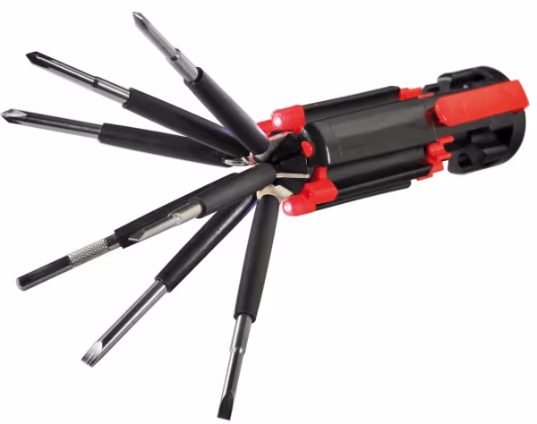 Lampa Multi-Use 8 in 1, set giraviti con torcia a Led - Sfuso 1 pz