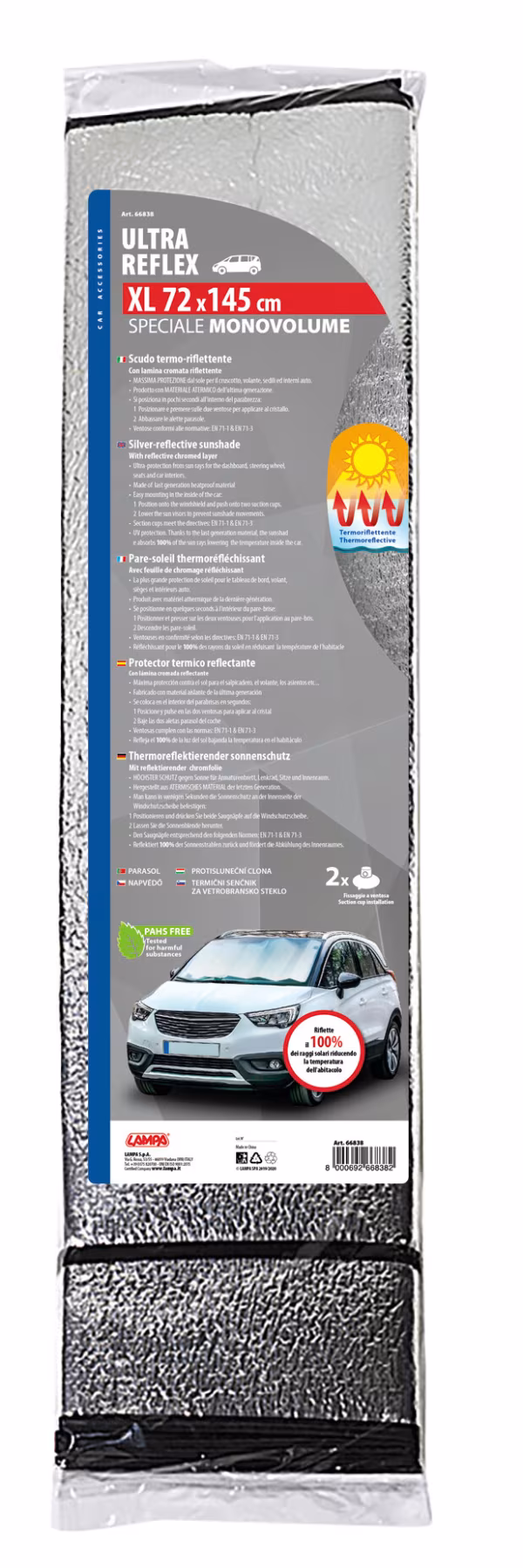 Lampa Ultra-Reflex XL monovolume, scudo parasole - 145x72 cm