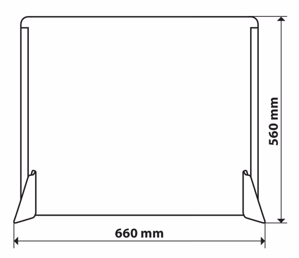 Lampa Schermo protettivo parafiato senza feritoia per banconi e scrivanie - 660x560 mm