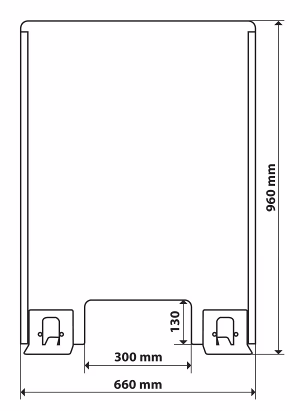Lampa Schermo protettivo parafiato con feritoia per banconi e scrivanie - 660x960 mm