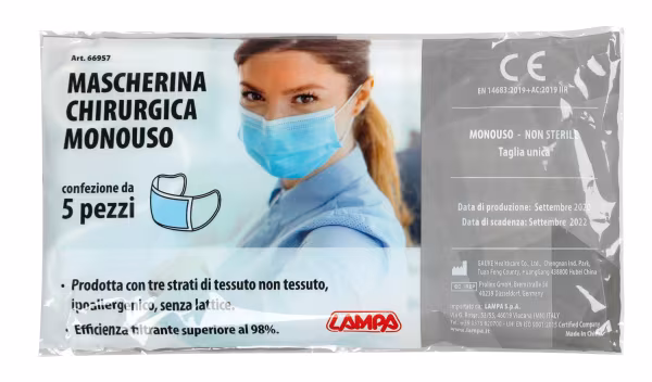 Lampa Mascherine chirurgiche monouso, confezione da 5 pz