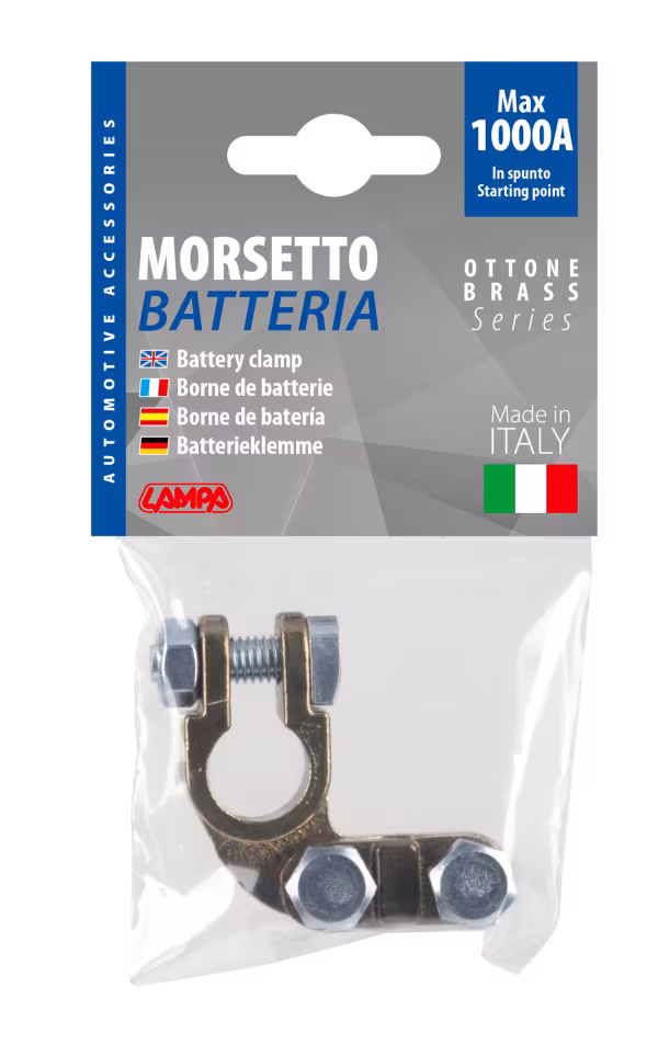 Lampa Morsetto batteria pesante; fissaggio cavo a piastrina - max cavo Ø 70 mm² - Polo negativo
